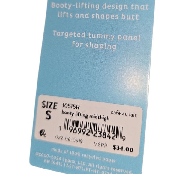 Womens Assets By Spanx Booty Lifting Midthigh Shaping Shorts, Small, NWT!!! - Picture 3 of 3
